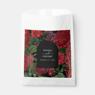Sachets En Papier Moody Florals Arc Noir Bourgogne Rouge Mariage