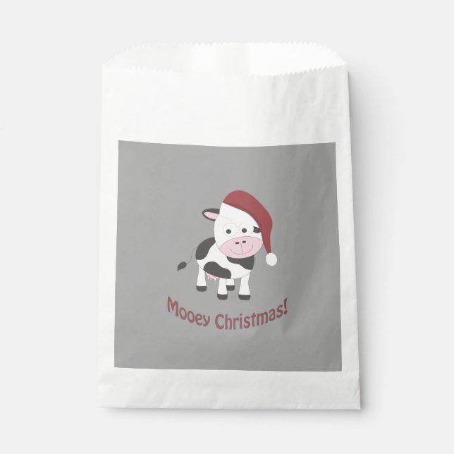 Sachets En Papier Mooey Noël ! Père Noël Cow (Devant)