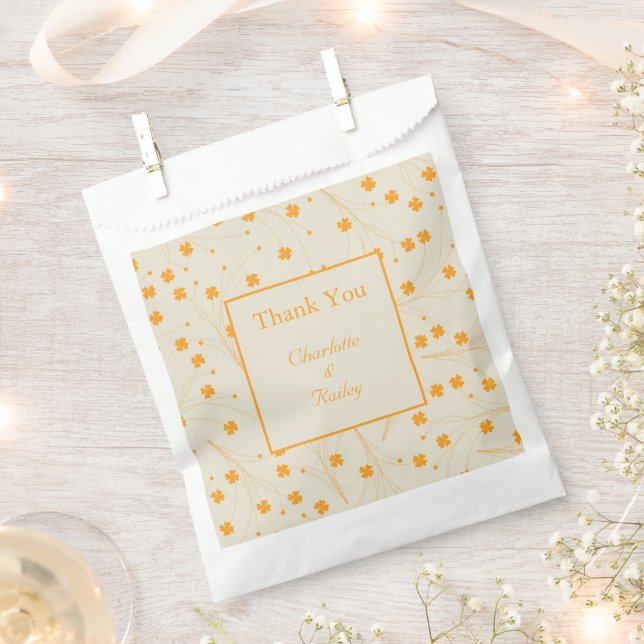 Sachets En Papier Motif à fleurs les années 70 beige orange rétro Y2 (Coupé)