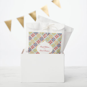 Sachets En Papier Motif de carreaux marocains rouge jaune