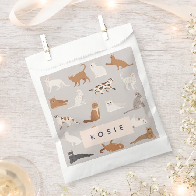Sachets En Papier Motif de chats Monogram Charming Amoureux de les c (Coupé)