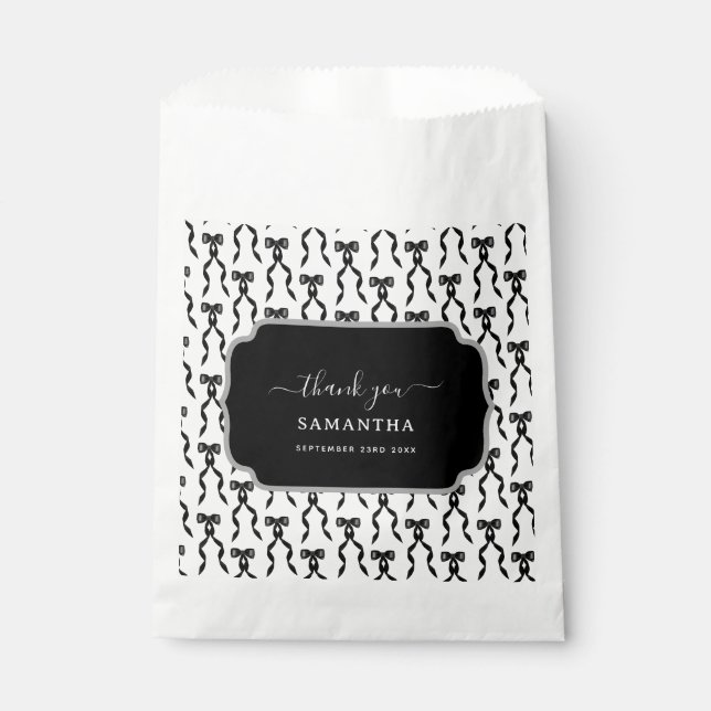 Sachets En Papier Motif de la Bow Noir (Devant)
