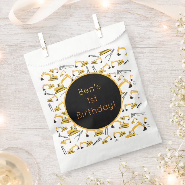 Sachets En Papier Motif des camions et des outils de construction de (Coupé)