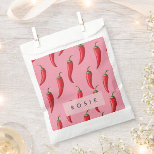 Sachets En Papier Motif épicé de poivre rouge sur Arrière - plan ros
