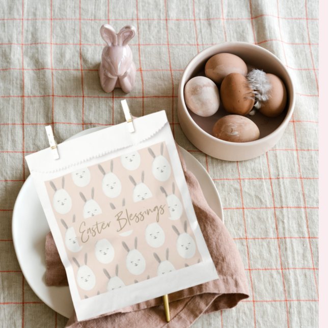 Sachets En Papier Motif moderne Pastel Bunny Egg | Bénédictions de P (Créateur téléchargé)