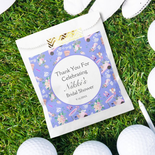 Sachets En Papier Motif sans couture de chariot de golf de mariage (Créateur téléchargé)