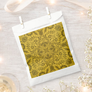 Sachets En Papier Motif sans couture de vignes dorées jaunes de Will