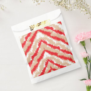 Sachets En Papier Motifs et motifs de texture rouge, orange et rose