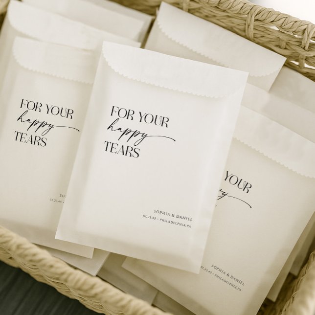Sachets En Papier Mouchoir de mariage pour vos larmes de joie (Créateur téléchargé)