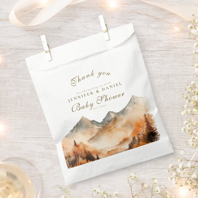Sachets En Papier Mountain Fall Adventure avec Baby shower ours (Coupé)