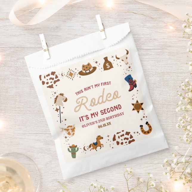 Sachets En Papier My Second Rodeo Western Cowboy 2e fête d'anniversa (Coupé)