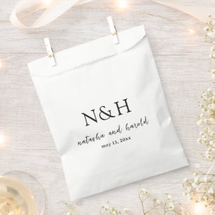 Sachets En Papier Natasha Monogram Mariage moderne