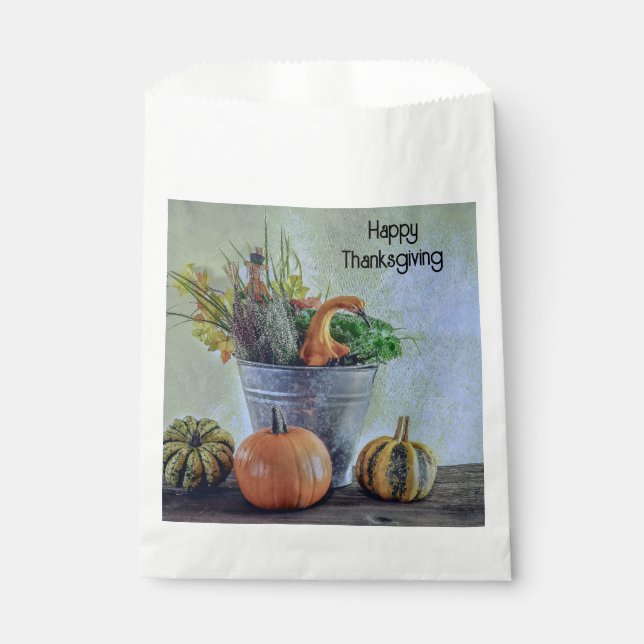Sachets En Papier Nature morte d'automne avec citrouilles, fleurs (Devant)