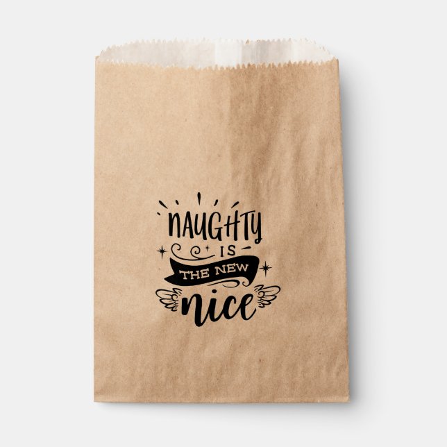 Sachets En Papier NAUGHTY EST LE NOUVEAU NICE Cadeau de Noël des Fêt (Devant)