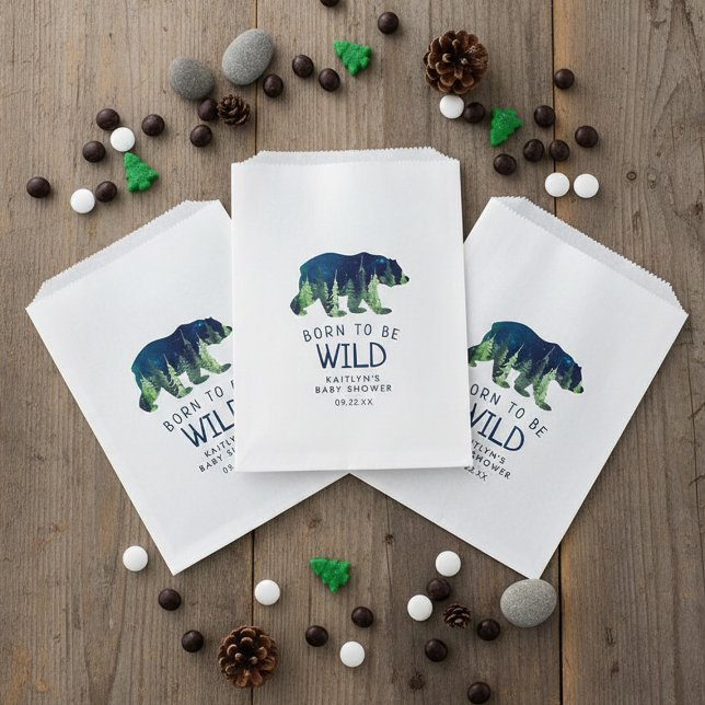 Sachets En Papier Né Pour Être Un Baby shower Sauvage (Créateur téléchargé)