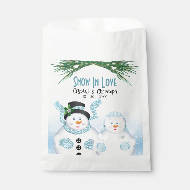 Sachets En Papier Neige dans l'amour Mariage d'hiver (Devant)
