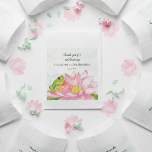 Sachets En Papier Nénuphar rose et grenouille arboricole Anniversair