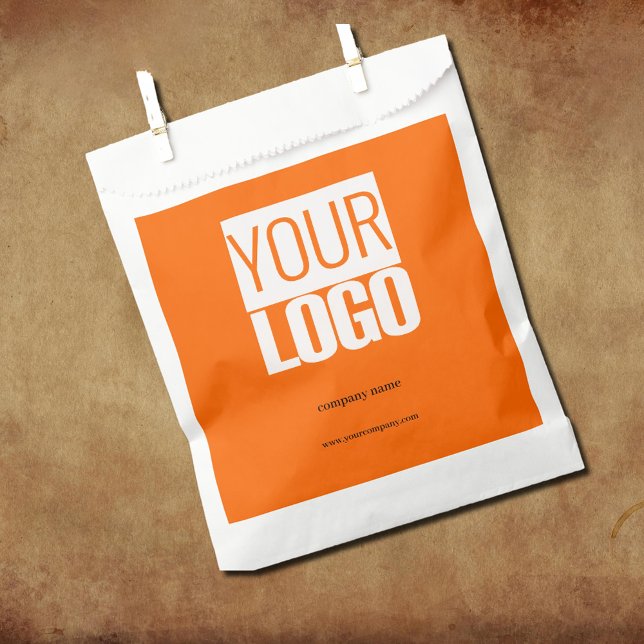 Sachets En Papier Néon orange - logo moderne (Créateur téléchargé)