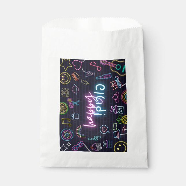 Sachets En Papier Neon Purim (Devant)