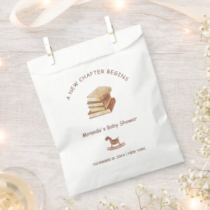 Sachets En Papier Neutre Minimaliste Nouveau Baby shower de livre de