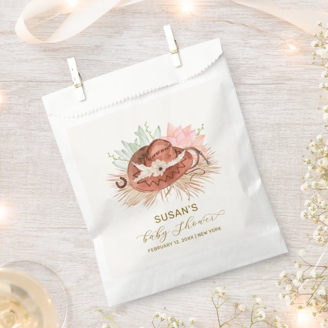 Sachets En Papier Neutre moderne Boho Cactus Cowboy Baby shower Casq (Coupé)