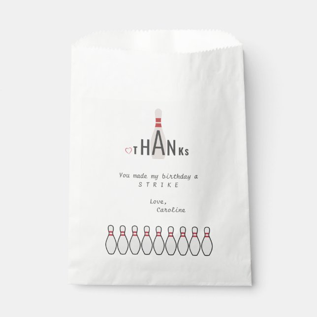 Sachets En Papier N'importe quel âge Blanc Moderne Simple Bowling fê (Devant)