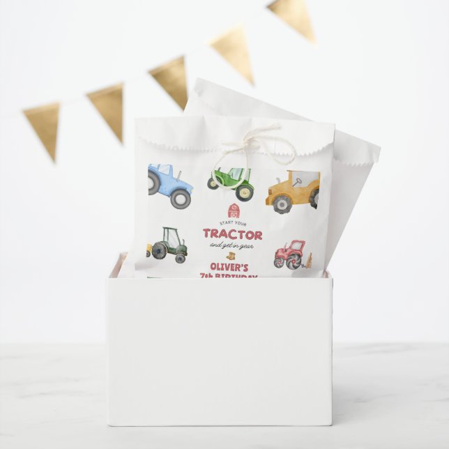 Sachets En Papier N'importe quel âge Jour de tracteur aquarelle (Fête)