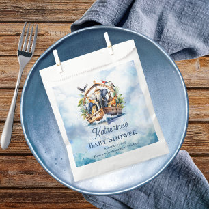Sachets En Papier Noah's Ark Cute Animals Blue Boy Baby shower