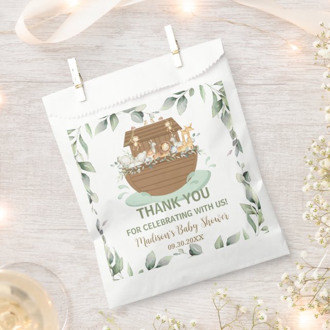 Sachets En Papier Noah's Ark Greenery Baby shower Anniversaire Baptê (Coupé)