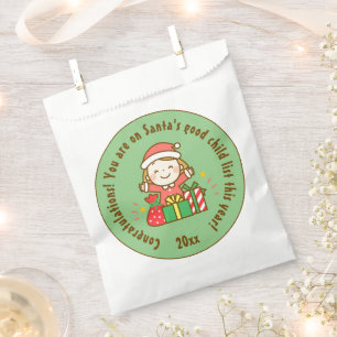 Sachets En Papier Noël belle liste Cadeau pour enfants de Santa Clau