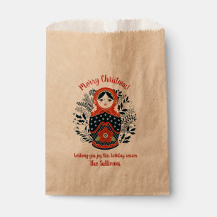 Sachets En Papier Noël de poupée de nidification russe mignon
