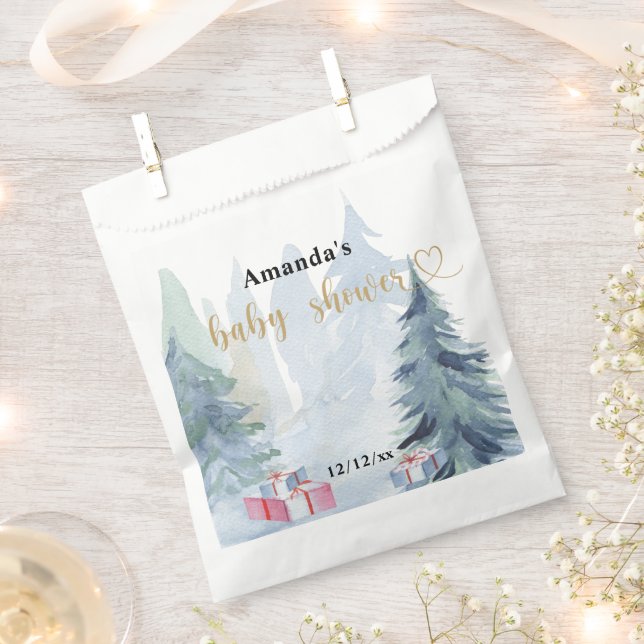 Sachets En Papier Noël d'hiver - Baby shower (Coupé)