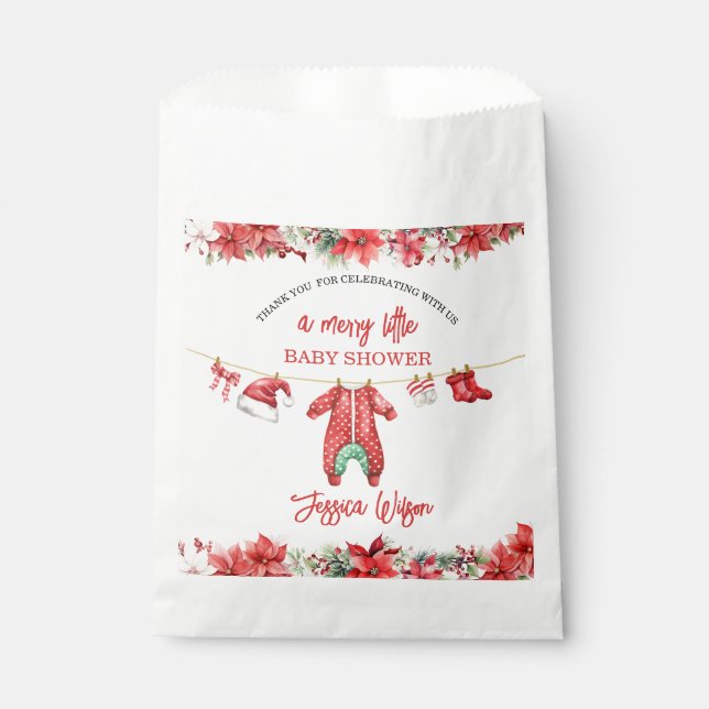 Sachets En Papier Noël Joyeux petit Baby shower Hommes Neutre (Devant)