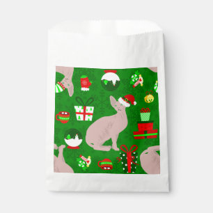 Sachets En Papier Noël sphynx chat père Noël sphinx