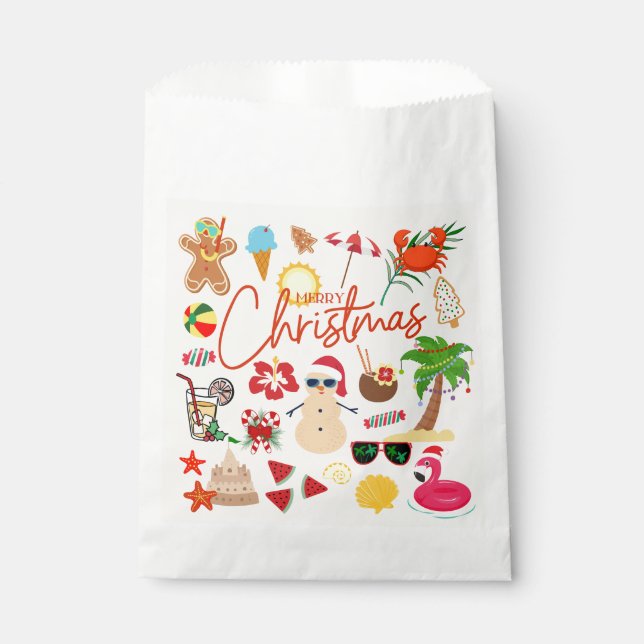 Sachets En Papier Noël tropical (Devant)