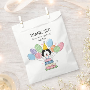 Sachets En Papier Noir Blanc Labradoodle Fête Anniversaire Favoriser