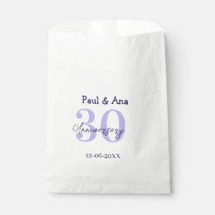 Sachets En Papier nom de lettre gras violet 30e anniversaire simple 