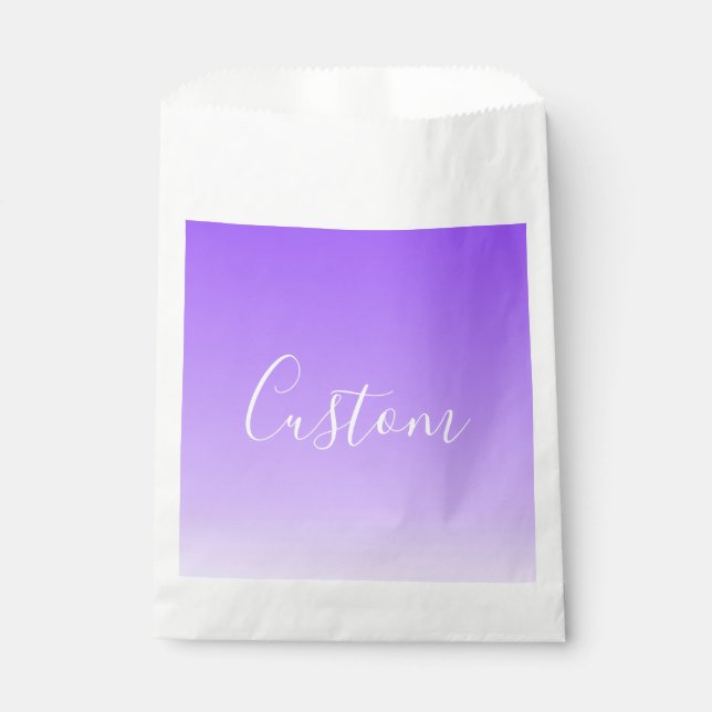Sachets En Papier Nom de script cursif & ombre violet clair modifiab (Devant)