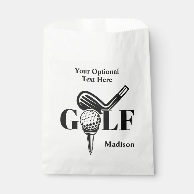 Sachets En Papier Nom personnalisé Golf (Devant)