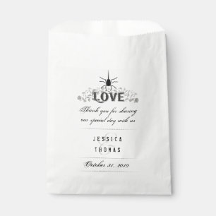 Sachets En Papier Noms de mariage gothique noir et blanc Halloween L
