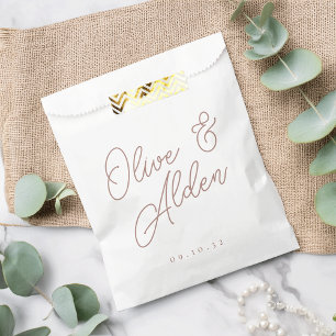 Sachets En Papier Noms de script surdimensionnés en terre cuite pour