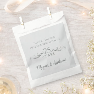 Sachets En Papier Noms des couples 25e anniversaire Mariage moderne