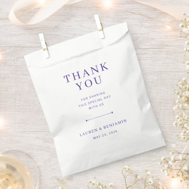 Sachets En Papier Note de remerciement élégante violette (Coupé)