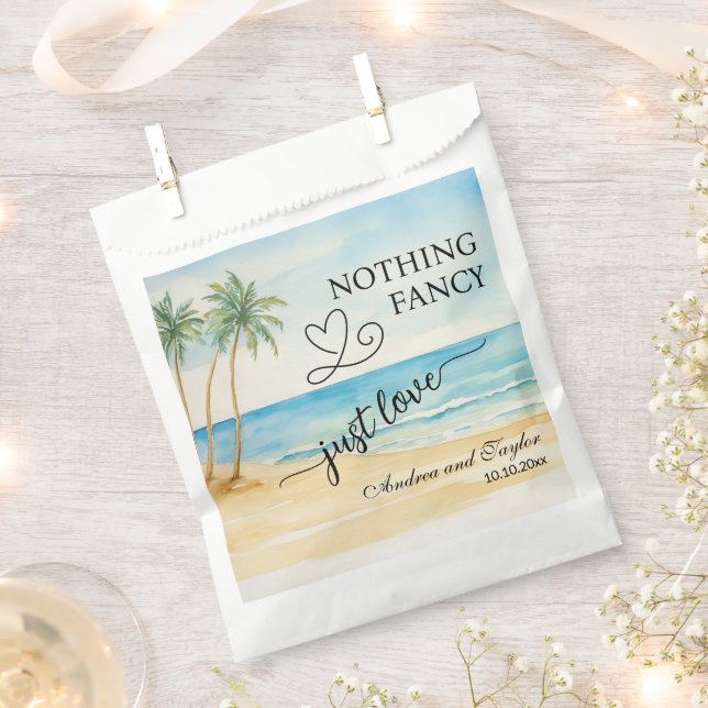 Sachets En Papier Nothing Fancy Just Love Elegant Wedding  (Coupé)