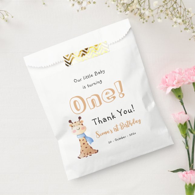 Sachets En Papier Notre bébé devient un girafon mignon 1er anniversa (Scellé)