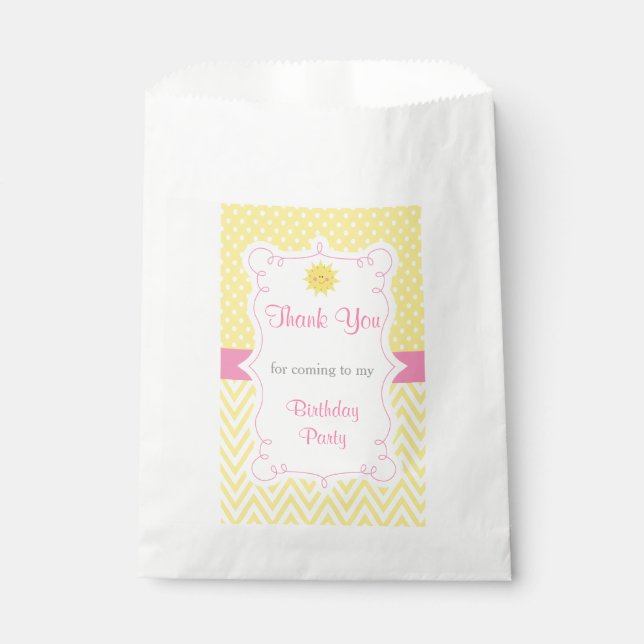 Sachets En Papier Notre petit Anniversaire ensoleillé (Devant)