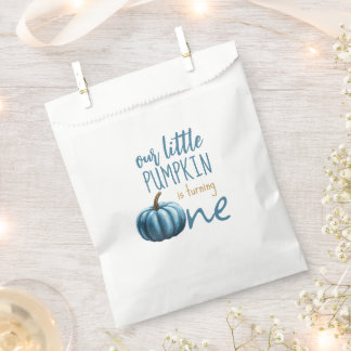 Sachets En Papier Notre petit Citrouille bleu 1er anniversaire