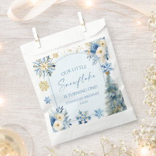 Sachets En Papier Notre petit Flocon de neige Blue Winter Birday Par