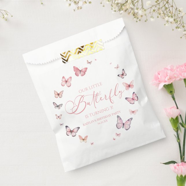 Sachets En Papier Notre Petit Papillon Soft Rose Anniversaire (Scellé)