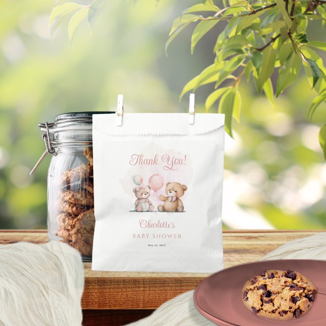Sachets En Papier Nounours C'est un Baby shower d'attente pour fille (Créateur téléchargé)